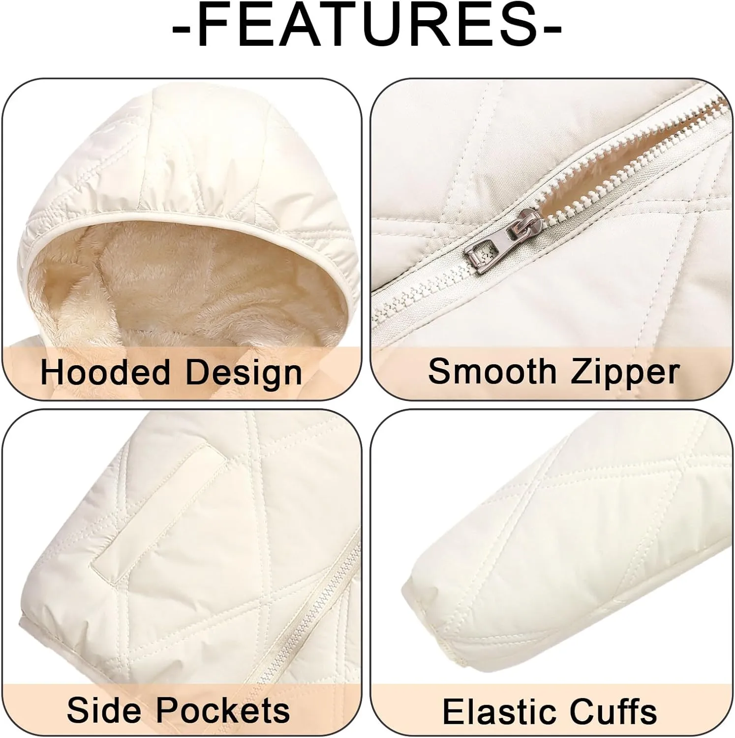 Happy Cherry Boys Girls Puff Jacket Hoodie Coat Windproof Winter Outerwear Lightweight Down Jacket