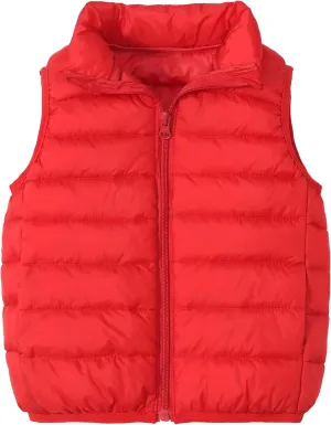 Happy Cherry Kids Boys Girls Down Vest Sleeveless Puffer Coat Lightweight Warm Quilted Gilet Winter Snow Waistcoat Outerwear