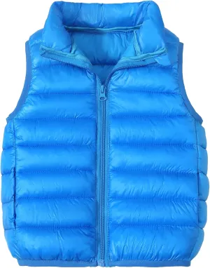 Happy Cherry Kids Boys Girls Down Vest Sleeveless Puffer Coat Lightweight Warm Quilted Gilet Winter Snow Waistcoat Outerwear