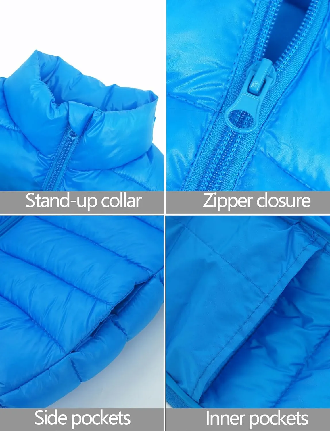 Happy Cherry Kids Boys Girls Down Vest Sleeveless Puffer Coat Lightweight Warm Quilted Gilet Winter Snow Waistcoat Outerwear