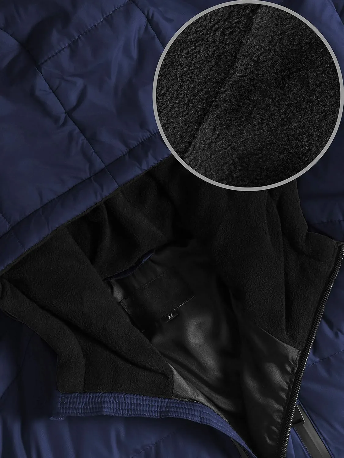 Hat and Beyond Mens Warmth-Retaining Waterproof Down Coat Hood Zipper Pocket