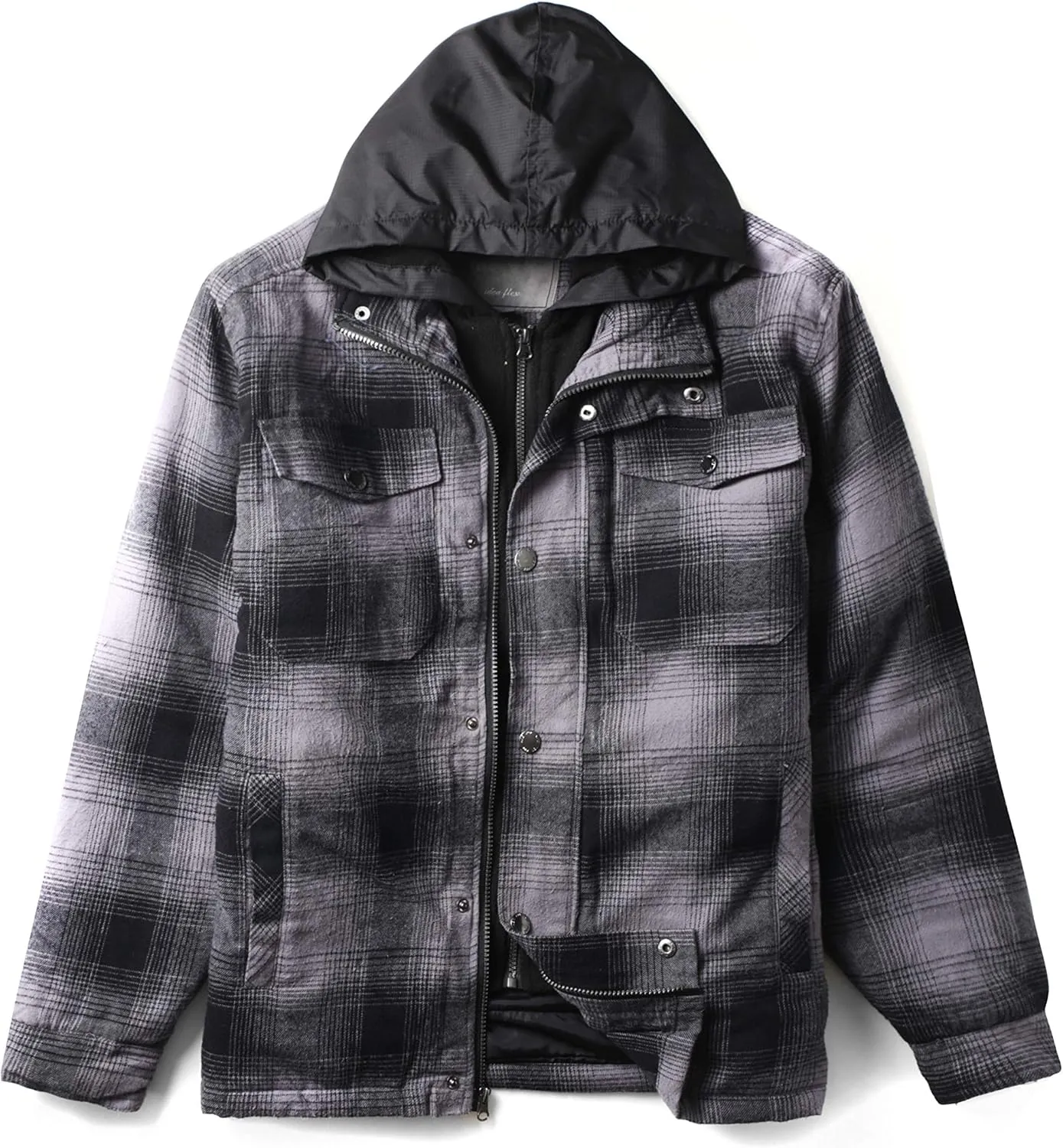 Hat and Beyond Mens Warmth-Retaining Waterproof Down Coat Hood Zipper Pocket