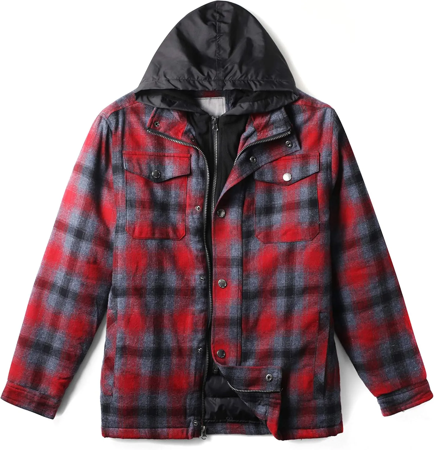 Hat and Beyond Mens Warmth-Retaining Waterproof Down Coat Hood Zipper Pocket