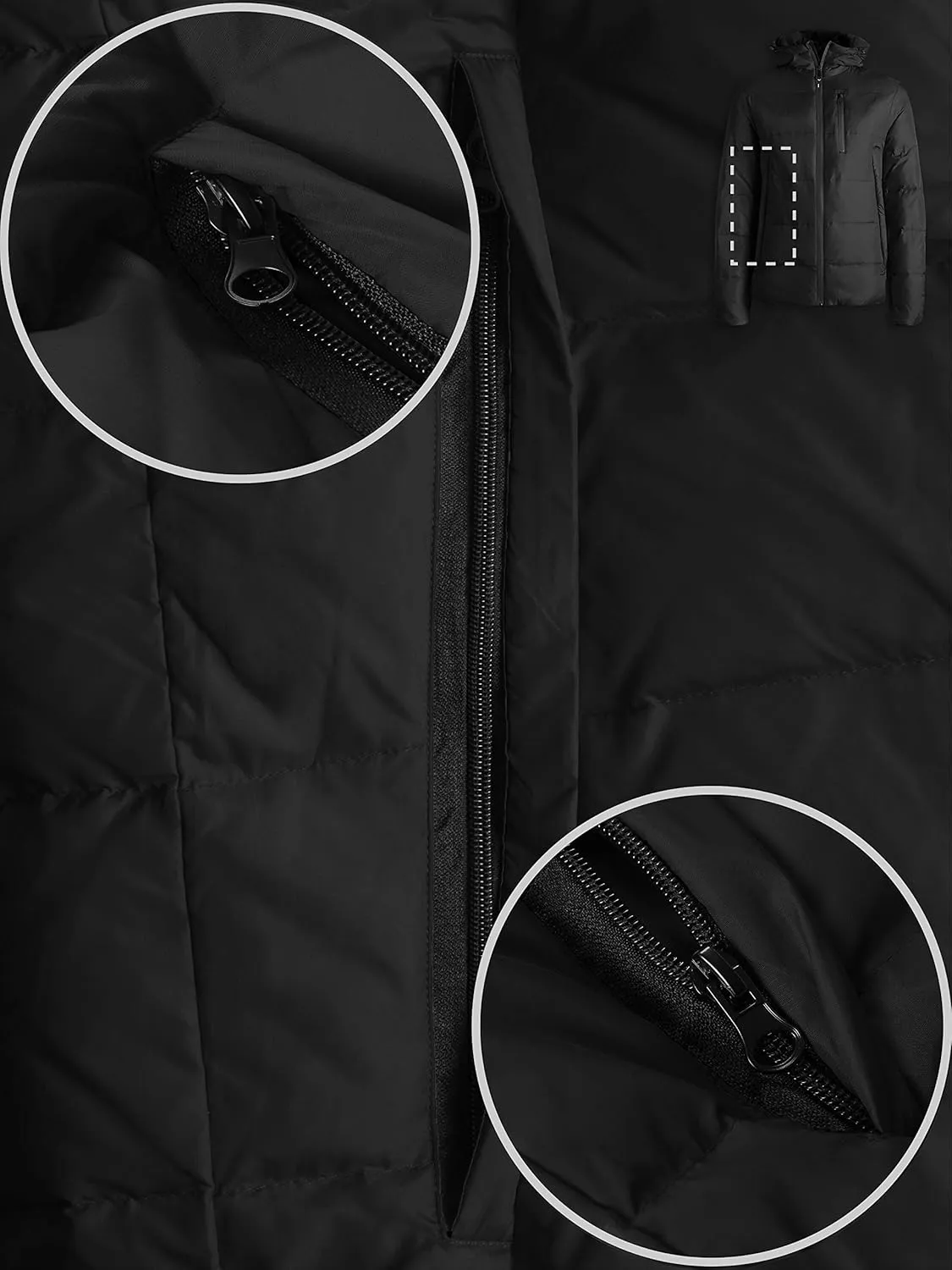 Hat and Beyond Mens Warmth-Retaining Waterproof Down Coat Hood Zipper Pocket