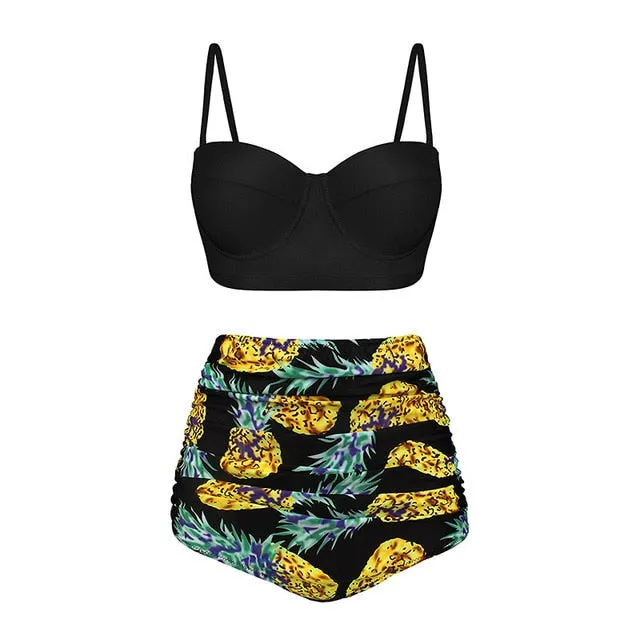 High Waist Swimsuit 2019 Black Swimwear