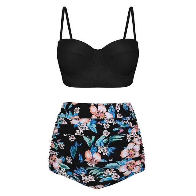 High Waist Swimsuit 2019 Black Swimwear