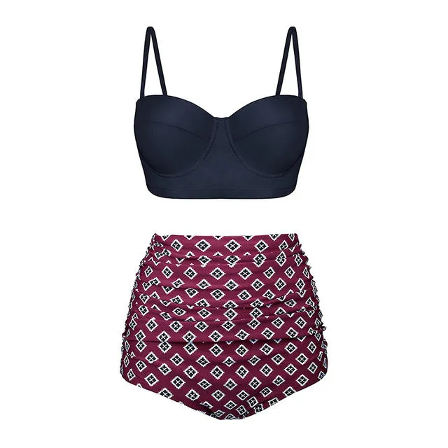 High Waist Swimsuit 2019 Black Swimwear
