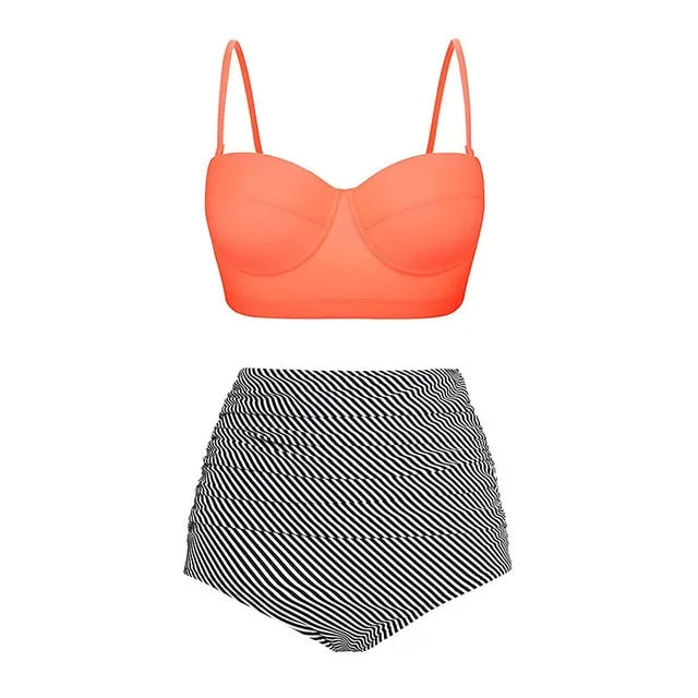High Waist Swimsuit 2019 Black Swimwear
