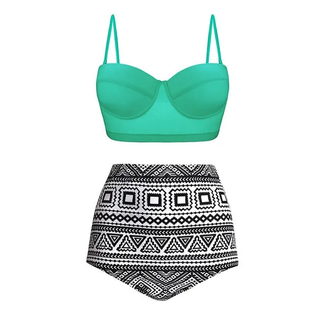 High Waist Swimsuit 2019 Black Swimwear