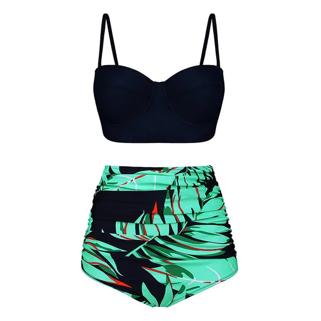 High Waist Swimsuit 2019 Black Swimwear