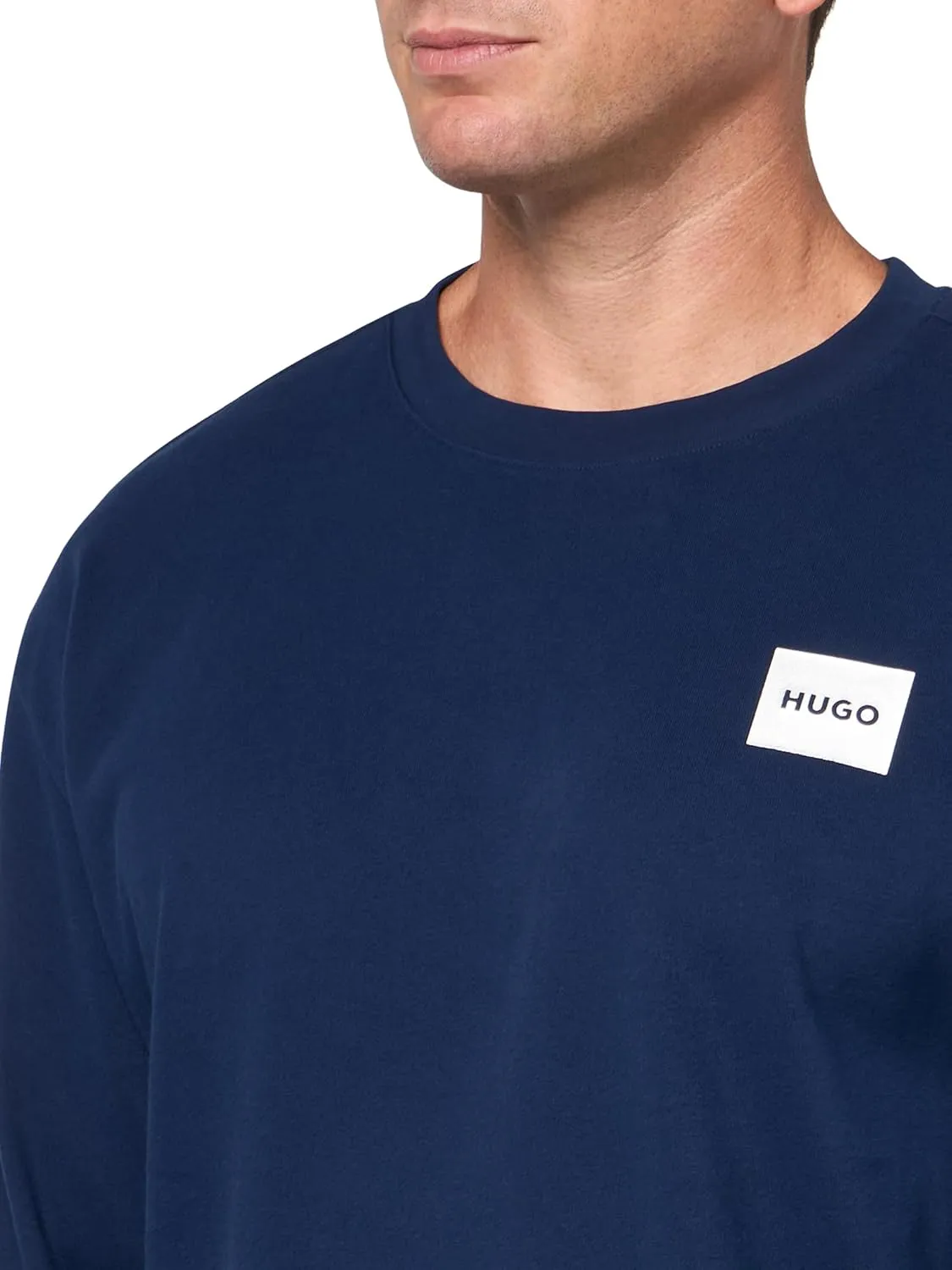 HUGO Men's Silver Logo Stretch Cotton Sweatshirt