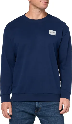 HUGO Men's Silver Logo Stretch Cotton Sweatshirt