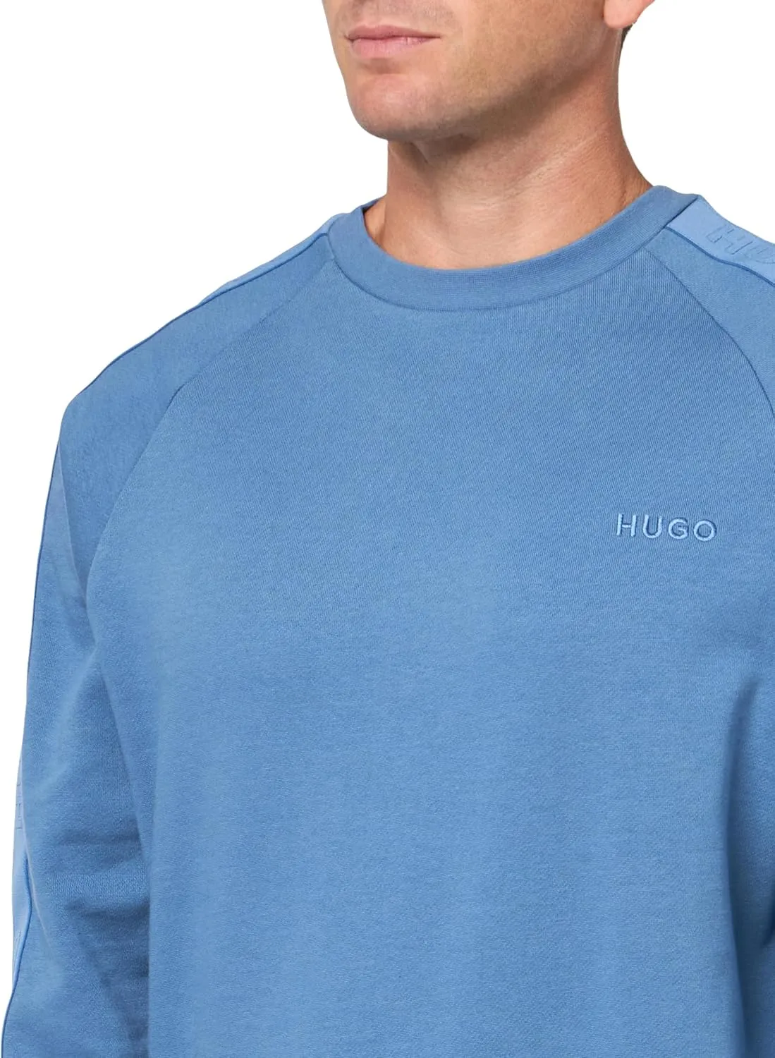 HUGO Men's Stretch Cotton Logo Tape Sweatshirt