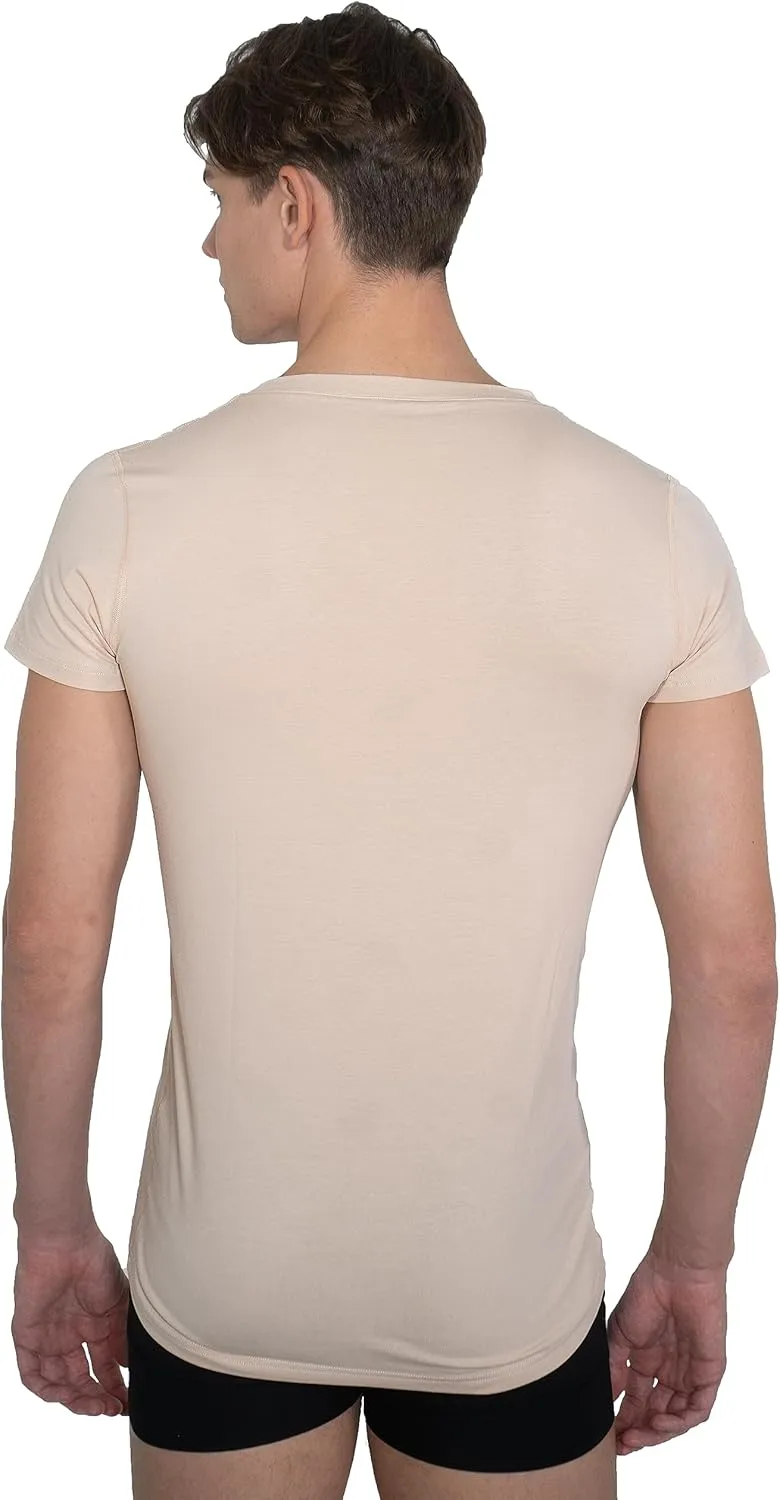 Invisible Organic Stretch Cotton Business Undershirt deep v-Neck