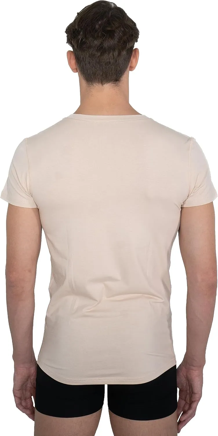 Invisible Organic Stretch Cotton Business Undershirt v-Neck