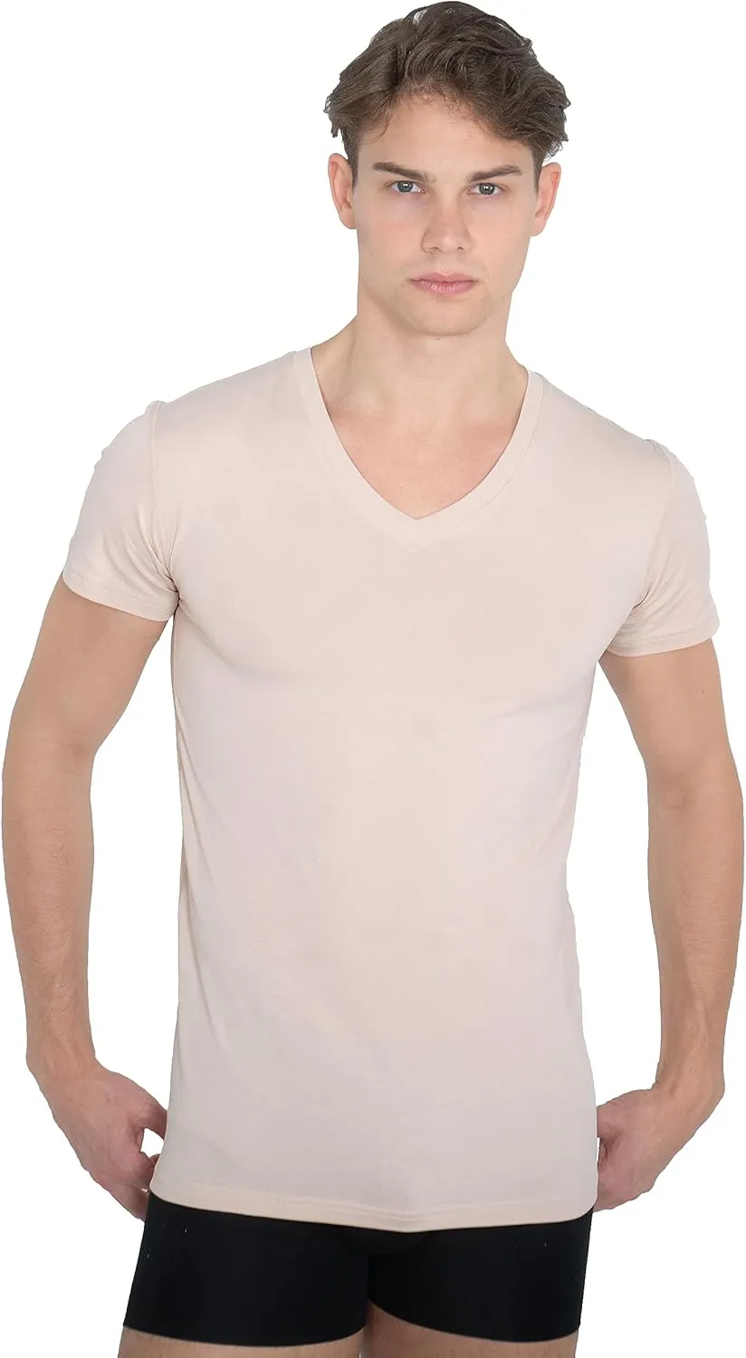 Invisible Organic Stretch Cotton Business Undershirt v-Neck