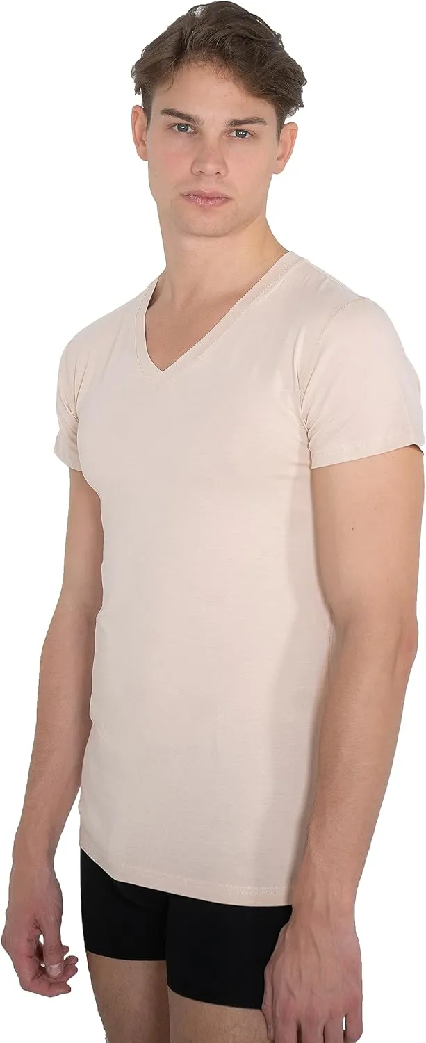 Invisible Organic Stretch Cotton Business Undershirt v-Neck