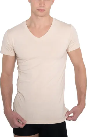 Invisible Organic Stretch Cotton Business Undershirt v-Neck