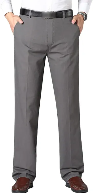 JEShifangjiusu Men's 4-Way Stretch Cotton Suit Pants Chino Pant Premium Comfort Dress Pant Flex Flat Front Straight Fit Pant