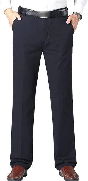 JEShifangjiusu Men's 4-Way Stretch Cotton Suit Pants Chino Pant Premium Comfort Dress Pant Flex Flat Front Straight Fit Pant