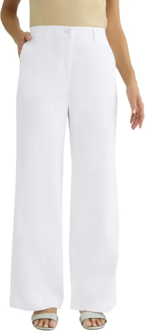 Jessica London Women's Plus Size Stretch Cotton Chino Wide-Leg Trouser