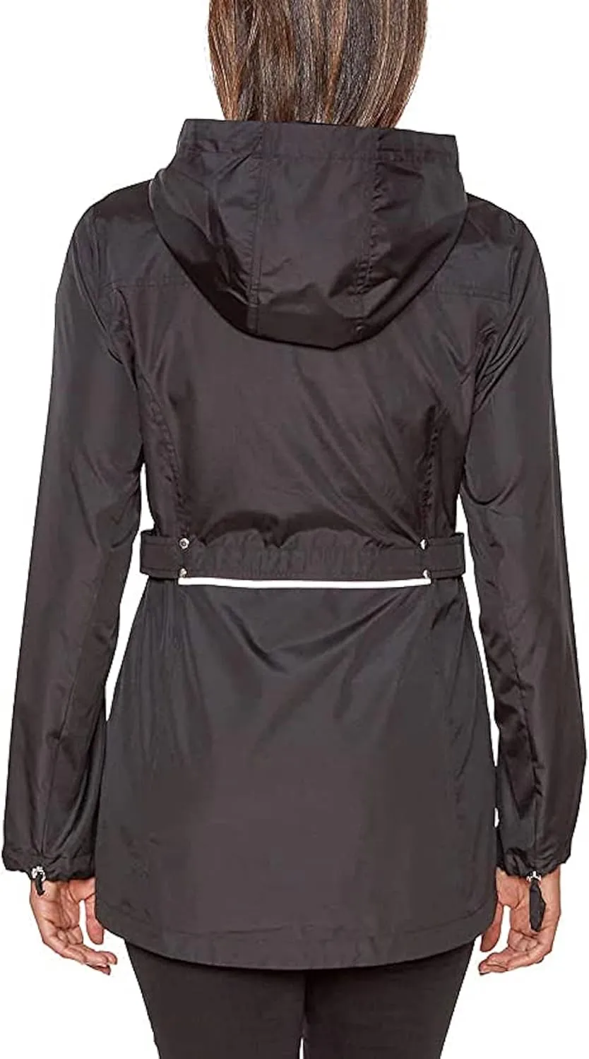 Jones New York Women's Rain Jacket Parka In A Pocket Windbreaker