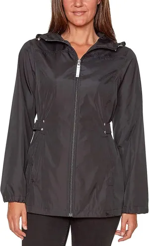 Jones New York Women's Rain Jacket Parka In A Pocket Windbreaker
