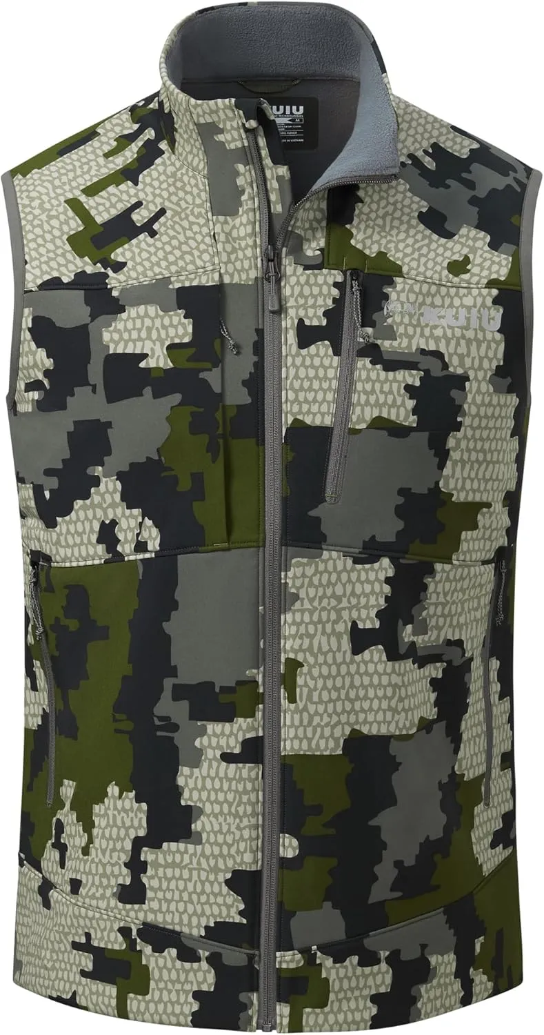 KUIU Guide PRO Vest  Wind & Water-Resistant Soft Shell Hunting Vest, Durable & Quiet with Fleece Lining for Cold Weather