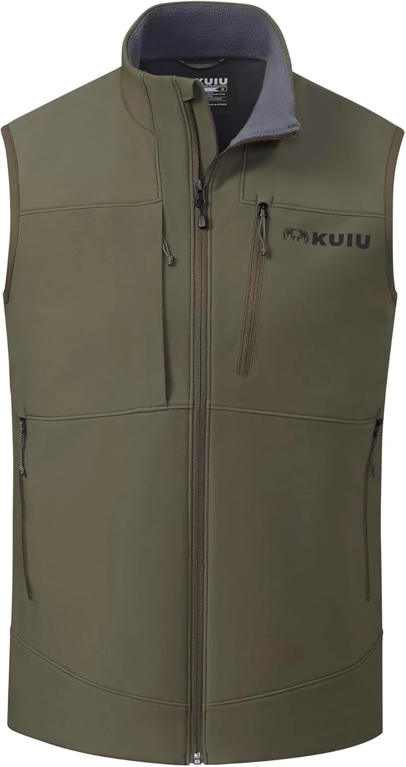 KUIU Guide PRO Vest  Wind & Water-Resistant Soft Shell Hunting Vest, Durable & Quiet with Fleece Lining for Cold Weather