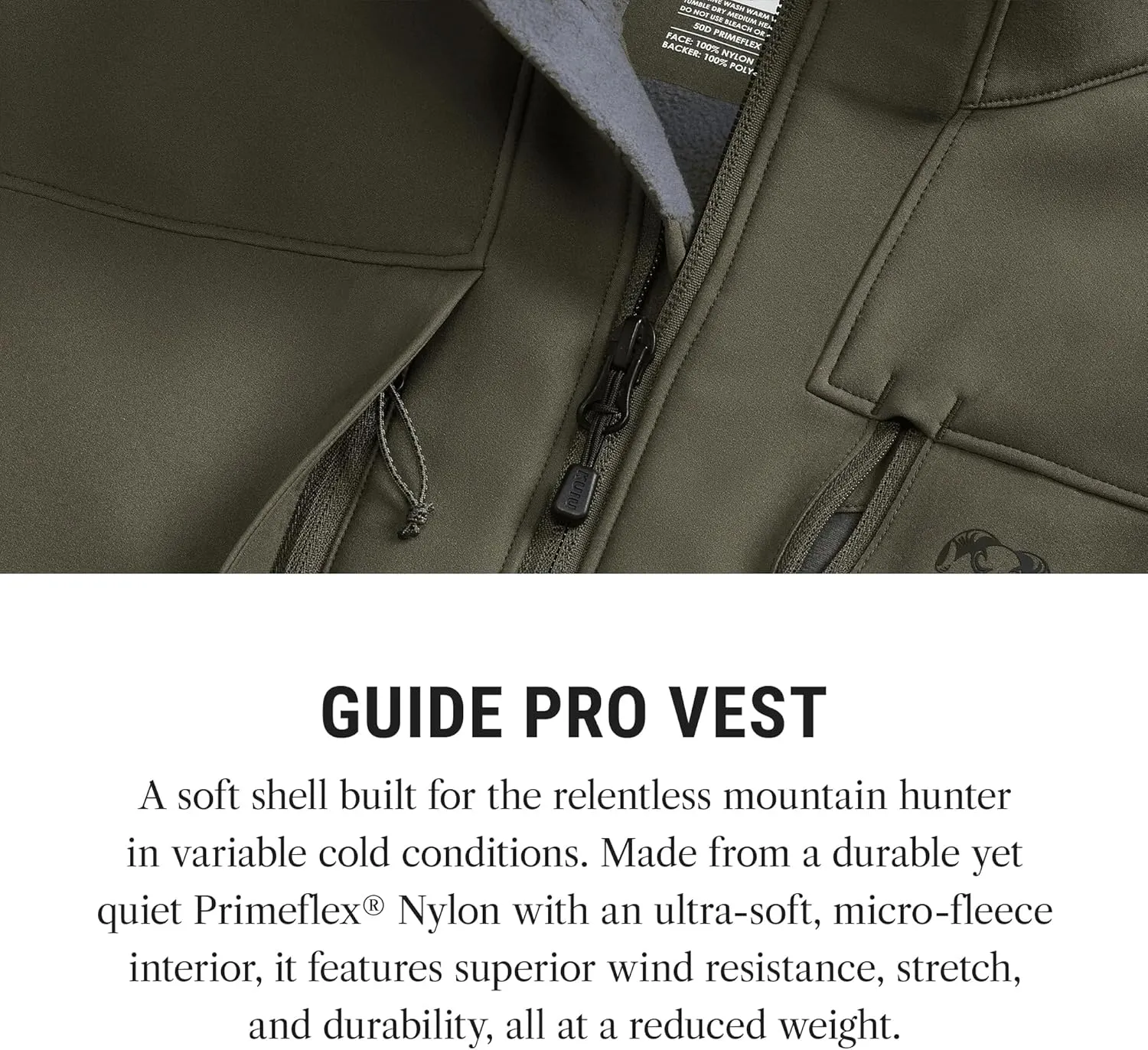 KUIU Guide PRO Vest  Wind & Water-Resistant Soft Shell Hunting Vest, Durable & Quiet with Fleece Lining for Cold Weather