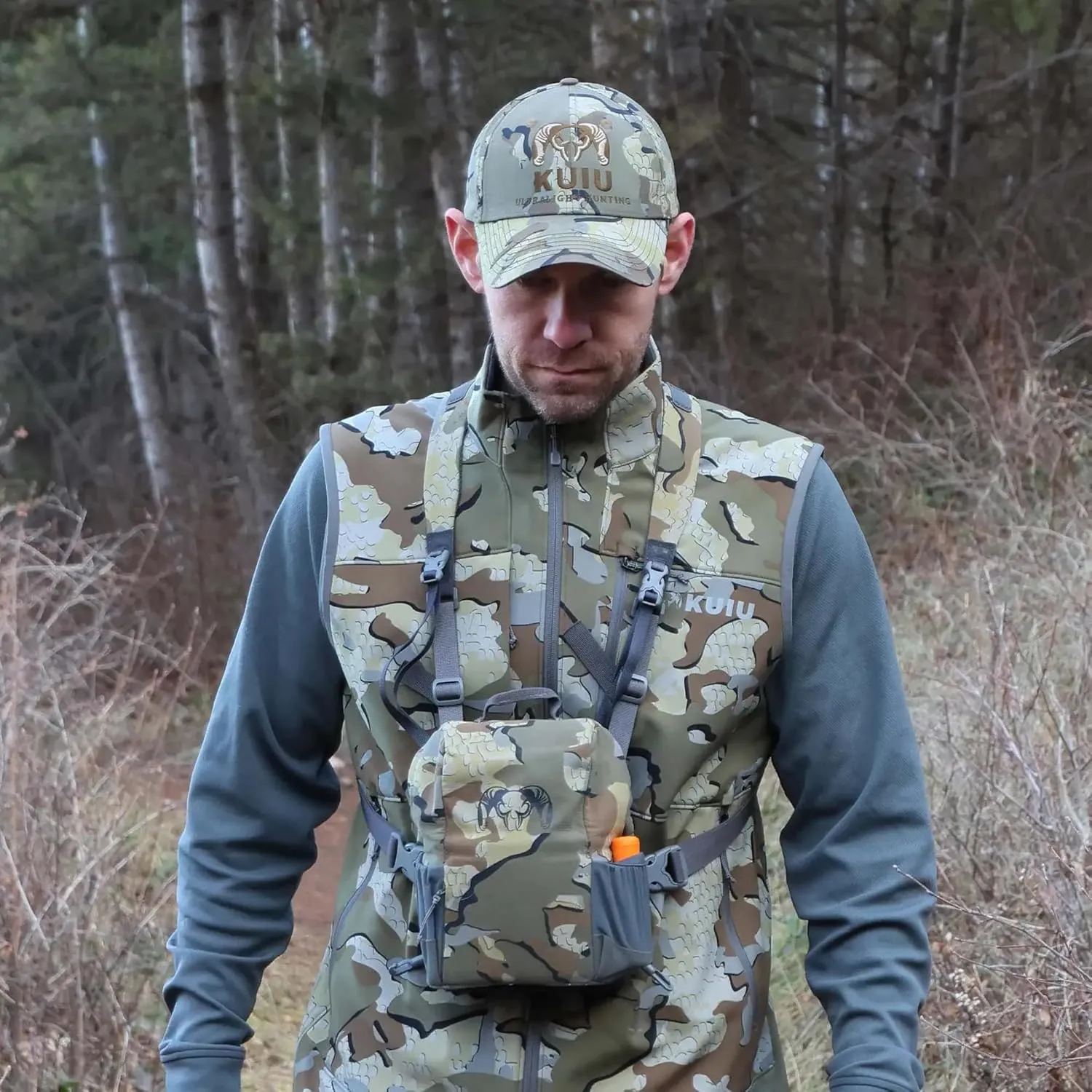 KUIU Guide PRO Vest  Wind & Water-Resistant Soft Shell Hunting Vest, Durable & Quiet with Fleece Lining for Cold Weather
