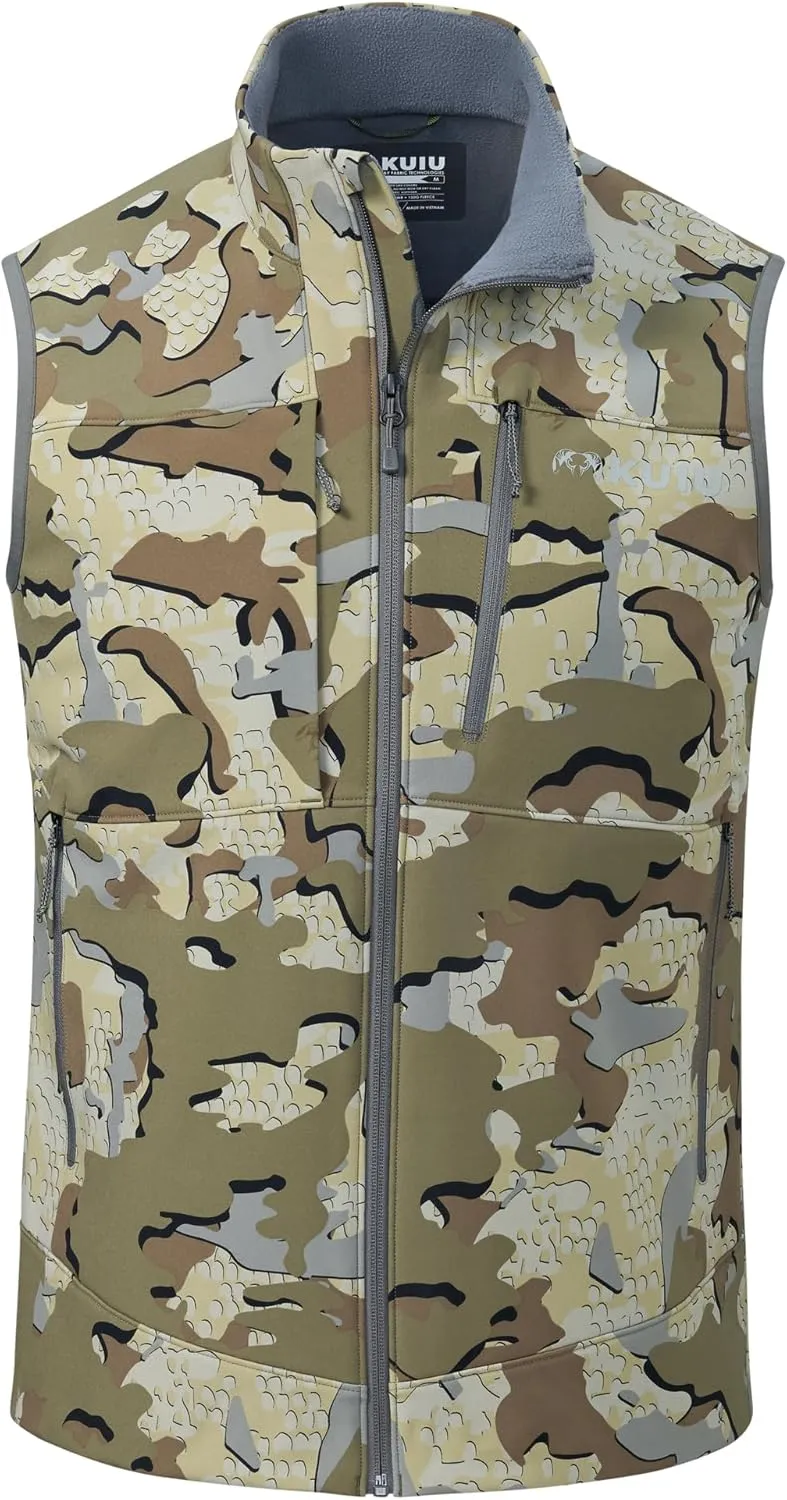 KUIU Guide PRO Vest  Wind & Water-Resistant Soft Shell Hunting Vest, Durable & Quiet with Fleece Lining for Cold Weather