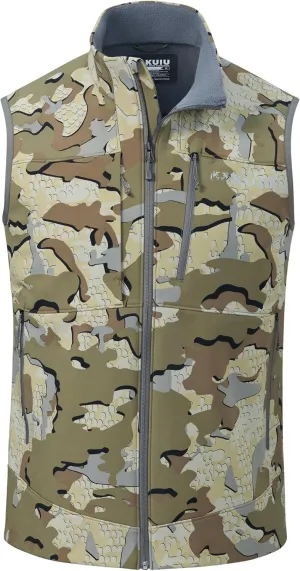 KUIU Guide PRO Vest  Wind & Water-Resistant Soft Shell Hunting Vest, Durable & Quiet with Fleece Lining for Cold Weather