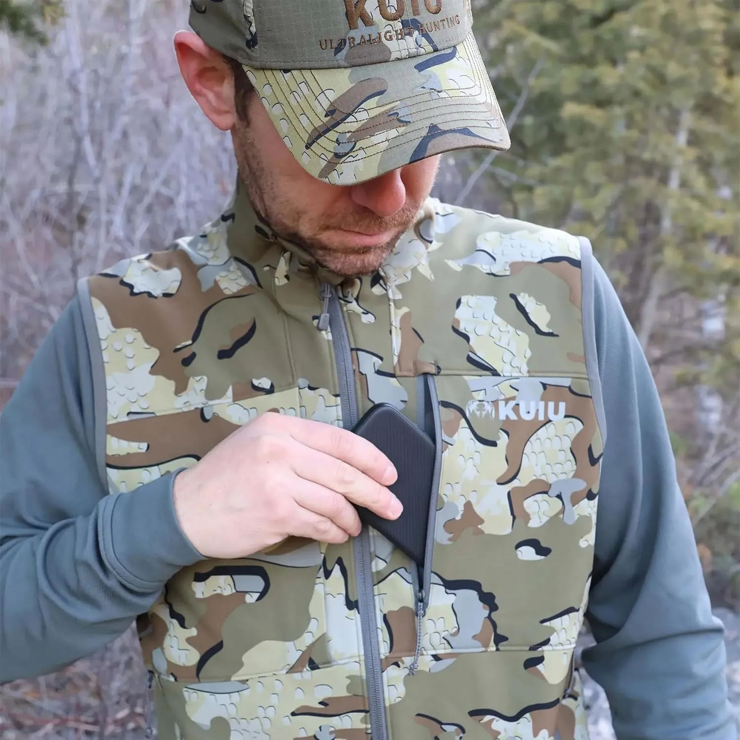 KUIU Guide PRO Vest  Wind & Water-Resistant Soft Shell Hunting Vest, Durable & Quiet with Fleece Lining for Cold Weather