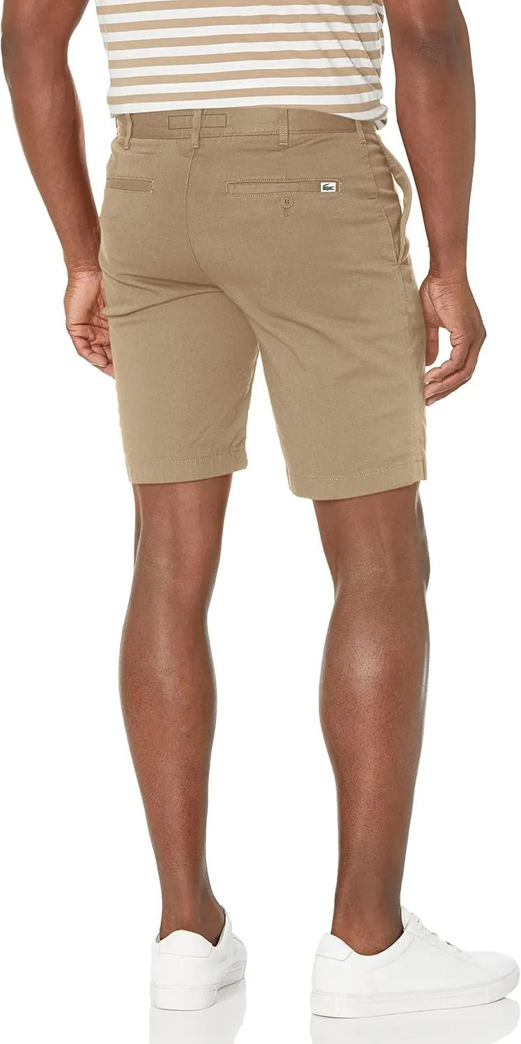Lacoste Men's Slim Fit Solid Stretch Cotton Bermuda Shorts