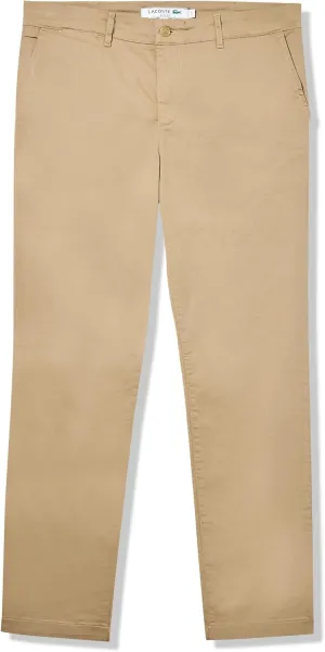 Lacoste Men's Slim Fit Stretch Cotton Chino Pants, Lion Brown, 29/32