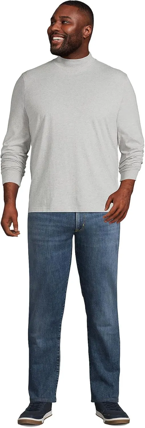 Lands' End Men's Super-T Cotton-Blend Mock Turtleneck Shirt