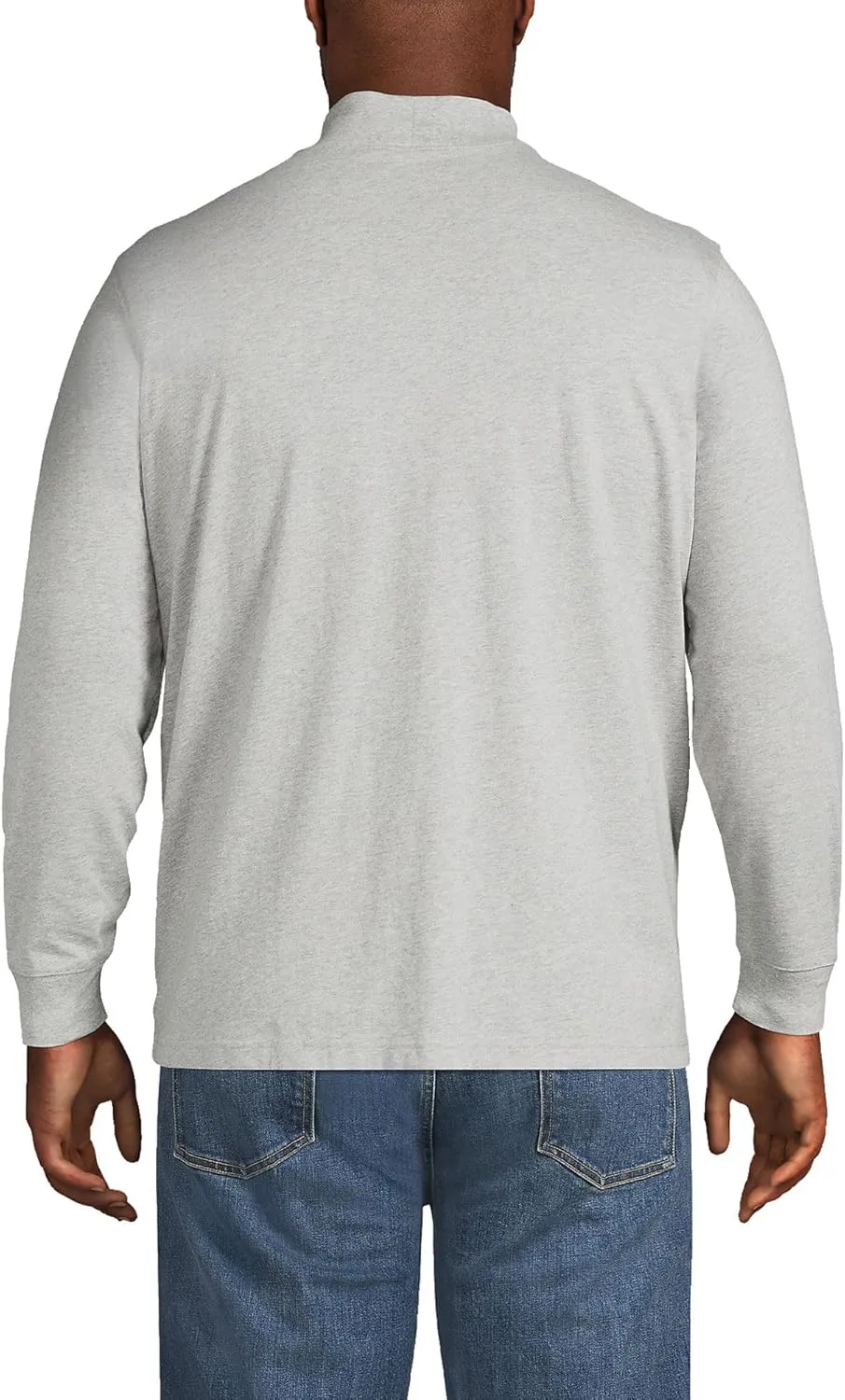 Lands' End Men's Super-T Cotton-Blend Mock Turtleneck Shirt