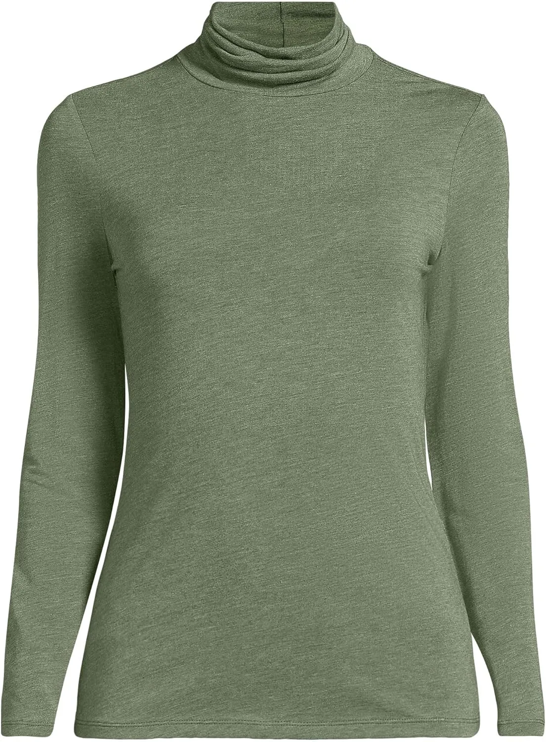 Lands' End Women's Lightweight Jersey Skimming Long Sleeve Turtleneck