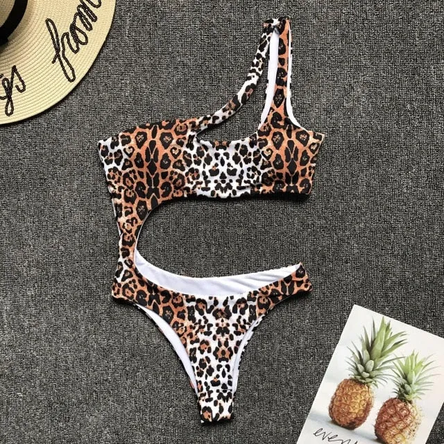 leopard swimwear