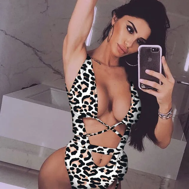 leopard swimwear