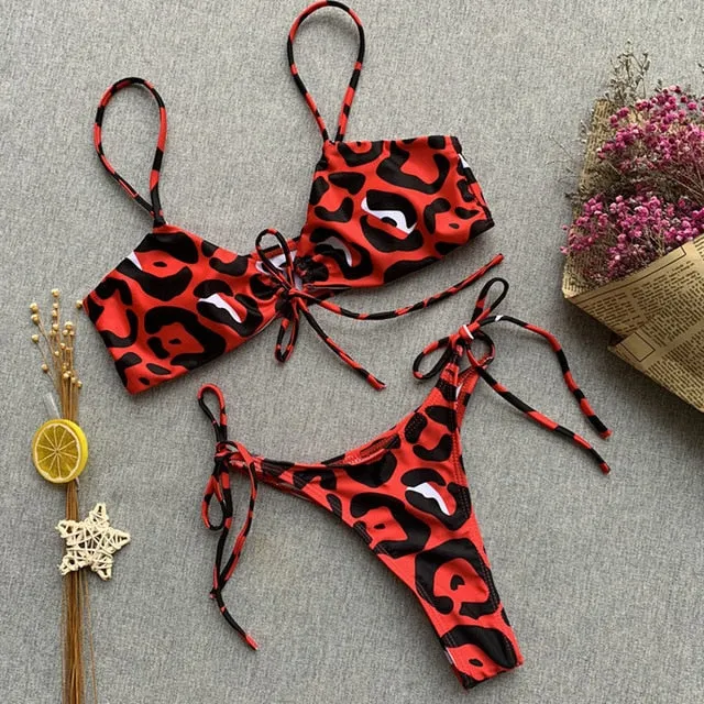 leopard swimwear