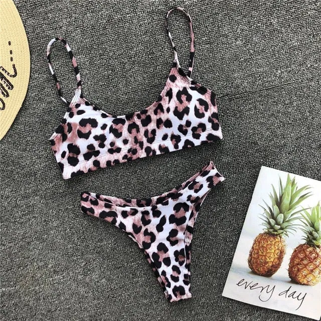 leopard swimwear