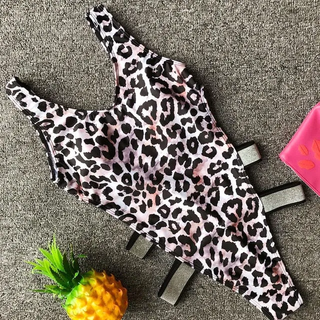 leopard swimwear
