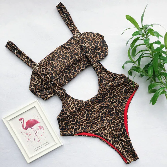 leopard swimwear