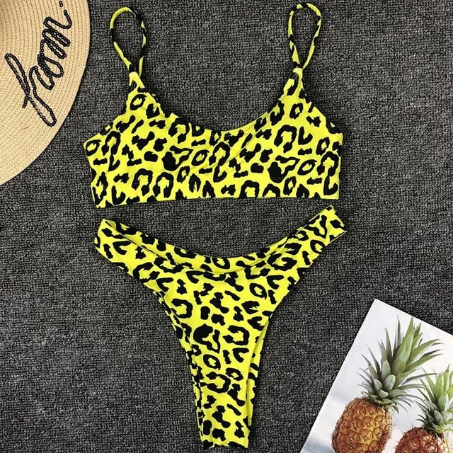 leopard swimwear