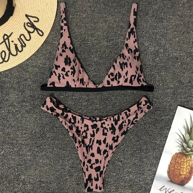 leopard swimwear