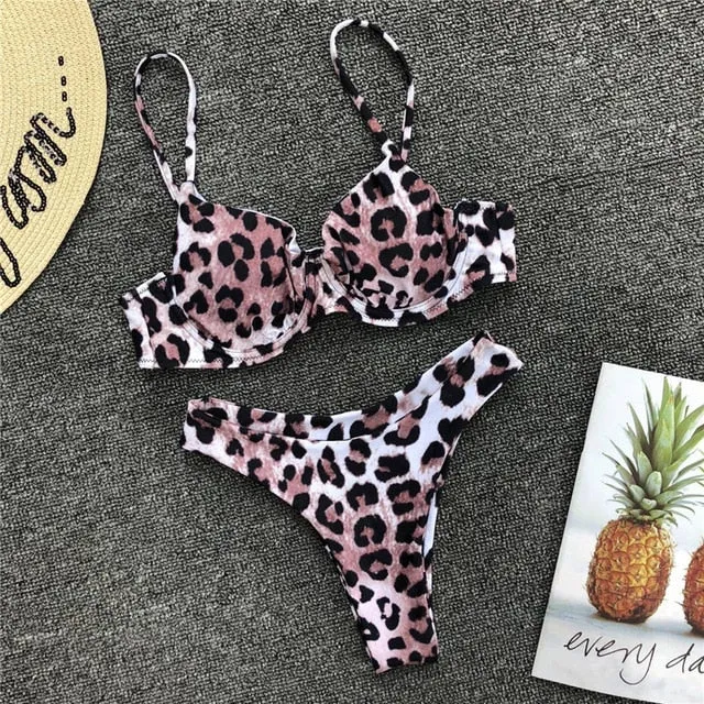 leopard swimwear