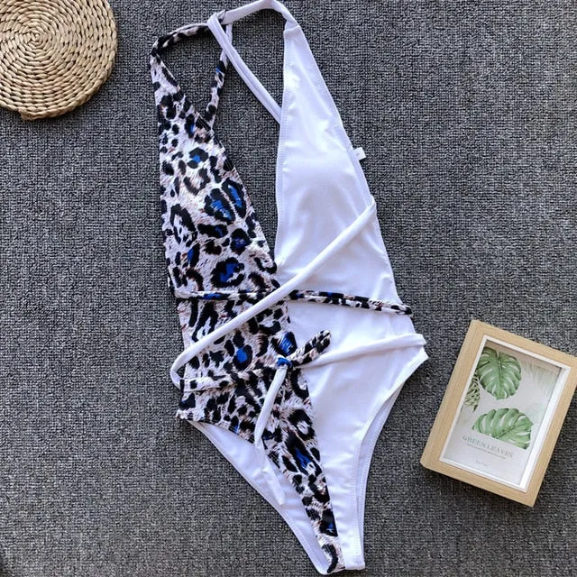 leopard swimwear