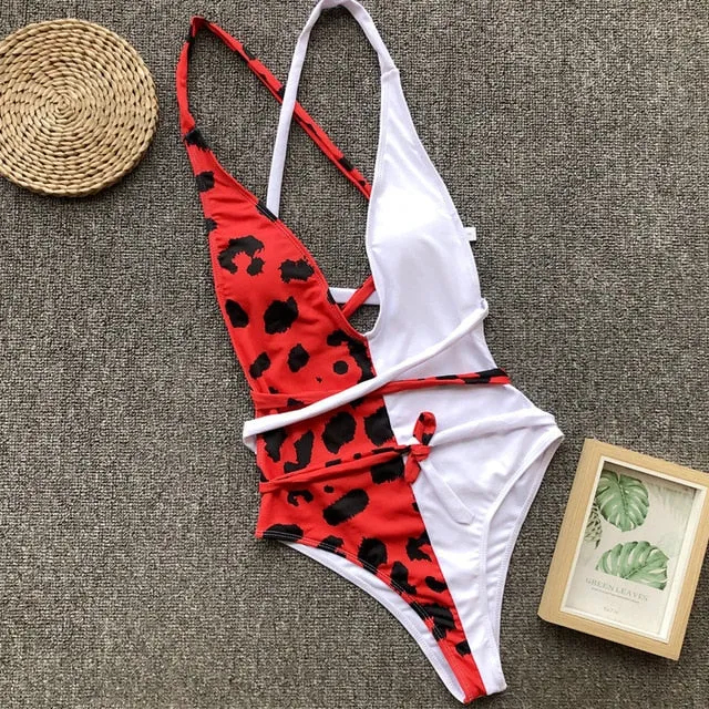 leopard swimwear